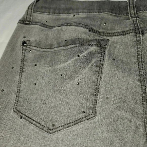 Vintage DKNY Jeans "Ave B" Vintage Gray Tiny Sparkle Studs Sz 8 - Picture 6 of 15